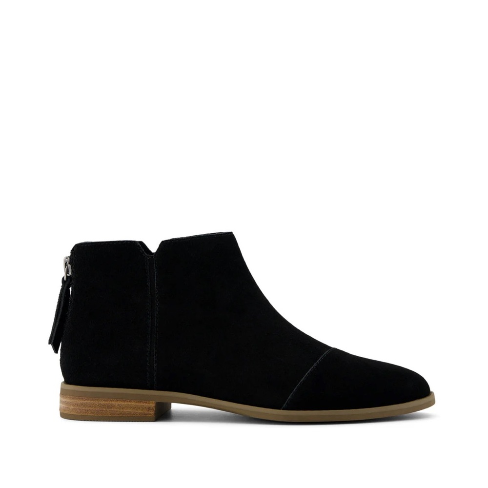 Toms Reese Black Suede Ortholite Ankle Booties size 7